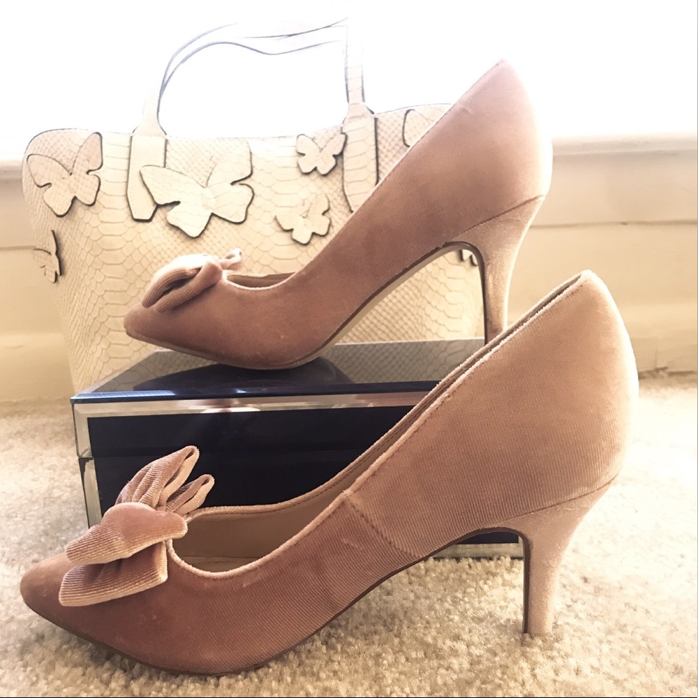 Pink Velvet Heels